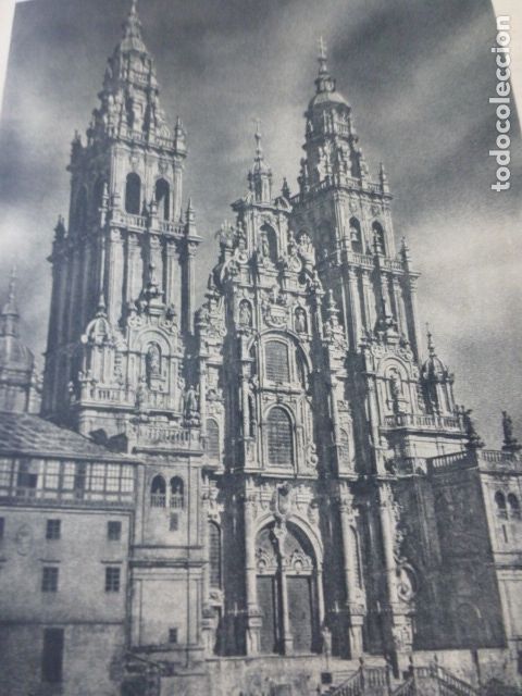Sammelleidenschaft Papier: SANTIAGO DE COMPOSTELA CATEDRAL ANTIGUA LAMINA HUECOGRABADO A&Ntilde;OS 40