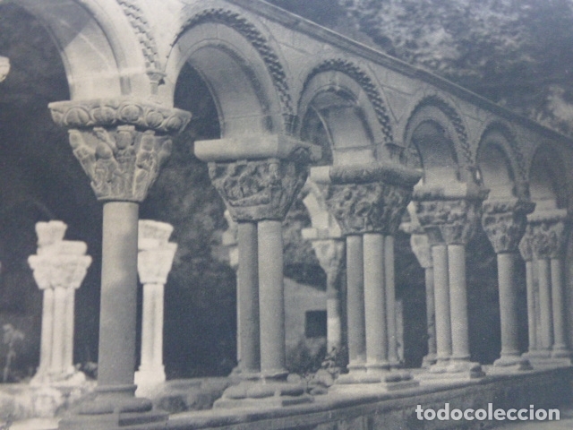 Colecionismo: SAN JUAN DE LA PE&Ntilde;A HUESCA CLAUTRO ANTIGUA LAMINA HUECOGRABADO A&Ntilde;OS 40