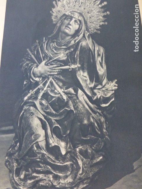 Colecionismo: VALLADOLID NUESTRA SE&Ntilde;ORA DE LAS ANGUSTIAS ANTIGUA LAMINA HUECOGRABADO A&Ntilde;OS 40