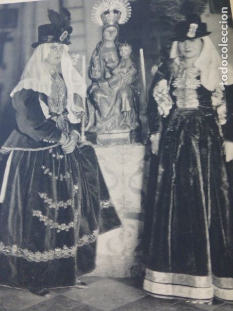 Colecionismo: HUELVA COFRADES VIRGEN DE LA PE&Ntilde;A ANTIGUA LAMINA HUECOGRABADO A&Ntilde;OS 40