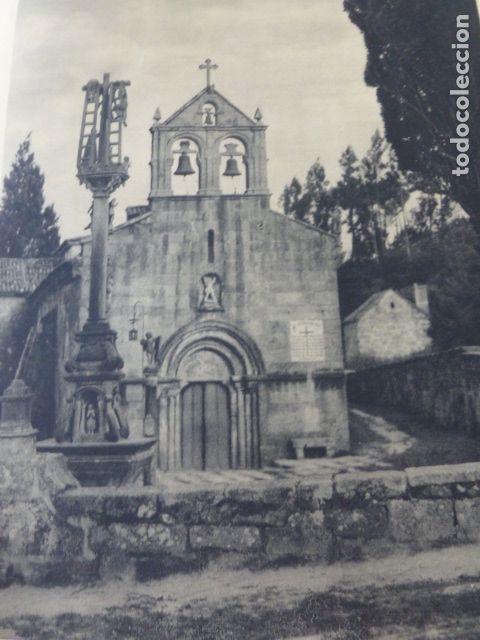 Coleccionismo: HIO PONTEVEDRA CAPILLA Y CRUCEIRO ANTIGUA LAMINA HUECOGRABADO A&Ntilde;OS 40