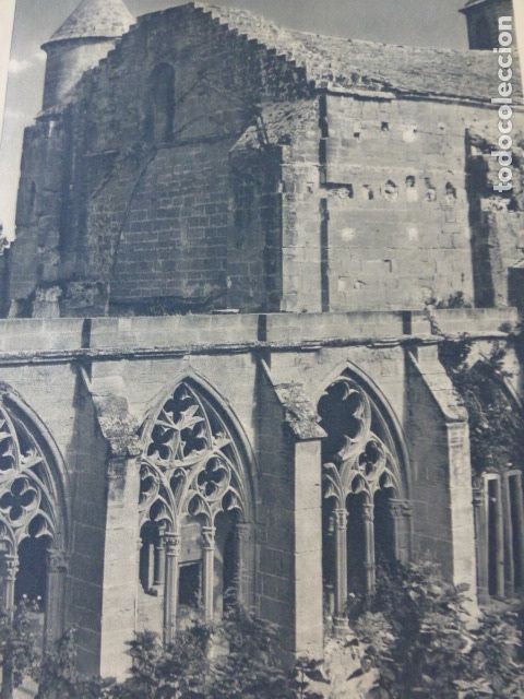 Coleccionismo: MONASTERIO DE LA OLIVA NAVARRA ANTIGUA LAMINA HUECOGRABADO A&Ntilde;OS 40