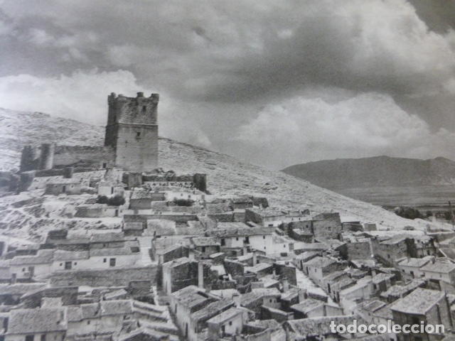 Collecting paper: VILLENA ALICANTE VISTA ANTIGUA LAMINA HUECOGRABADO A&Ntilde;OS 50