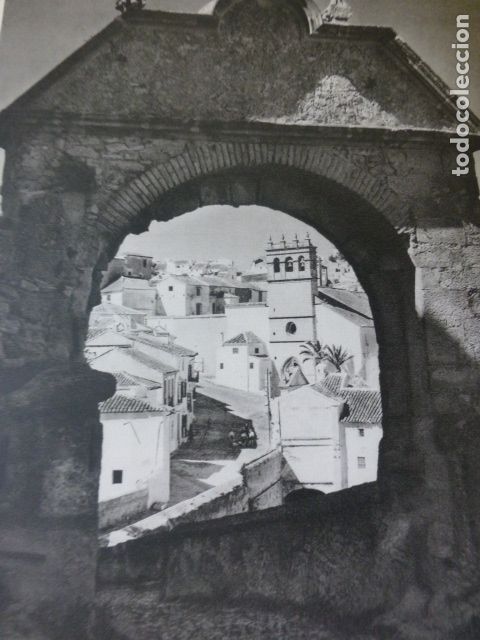 Collecting paper: RONDA MALAGA VISTA DESDE EL ARCO ROMANO ANTIGUA LAMINA HUECOGRABADO A&Ntilde;OS 50