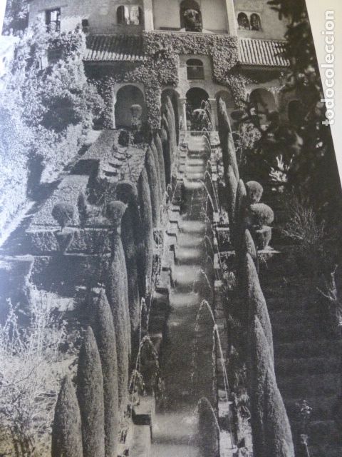 Coleccionismo: GRANADA JARDINES DEL GENERALIFE ANTIGUA LAMINA HUECOGRABADO A&Ntilde;OS 50