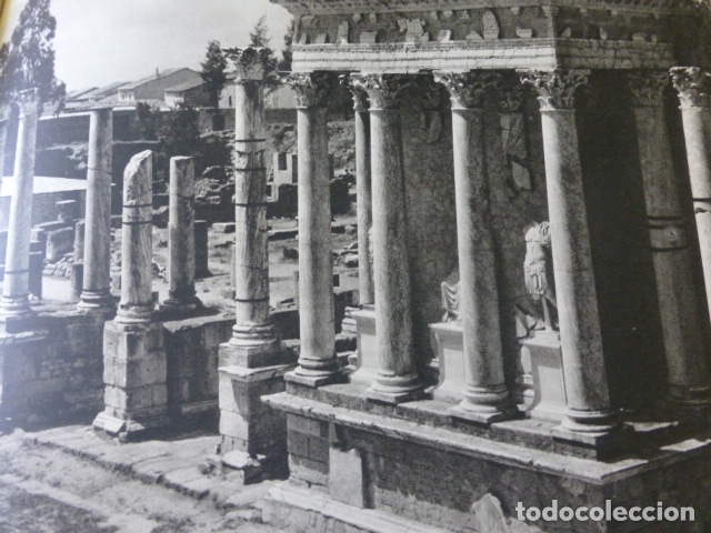 Coleccionismo: MERIDA BADAJOZ TEATRO ROMANO ANTIGUA LAMINA HUECOGRABADO A&Ntilde;OS 50