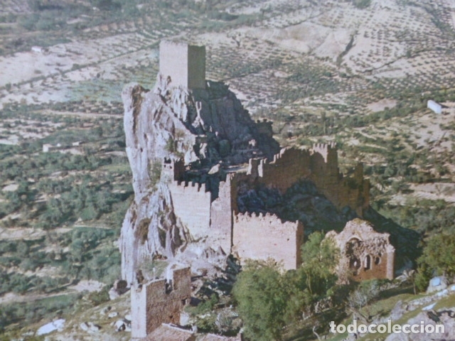 Coleccionismo: JAEN CASTILLO DE SANTA CATALINA ANTIGUA LAMINA HUECOGRABADO A&Ntilde;OS 50