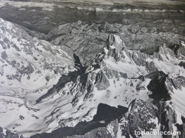 Coleccionismo: PICOS DE EUROPA ASTURIAS ANTIGUA LAMINA HUECOGRABADO A&Ntilde;OS 50