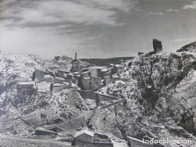 Coleccionismo: LA ALCAINA TERUEL VISTA ANTIGUA LAMINA HUECOGRABADO A&Ntilde;OS 50