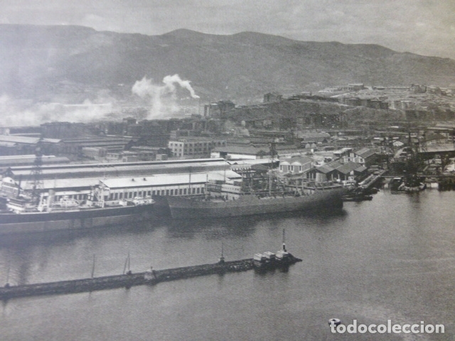 Collecting paper: BILBAO LA RIA ANTIGUA LAMINA HUECOGRABADO A&Ntilde;OS 50