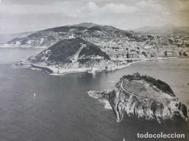 Coleccionismo: SAN SEBASTIAN GUIPUZCOA VISTA ANTIGUA LAMINA HUECOGRABADO A&Ntilde;OS 50