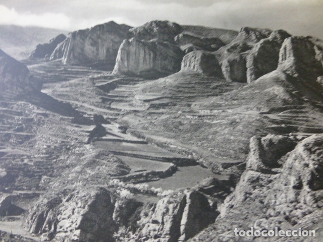 Coleccionismo: VALLE DEL IREGUA LA RIOJA PE&Ntilde;AS ANTIGUA LAMINA HUECOGRABADO A&Ntilde;OS 50