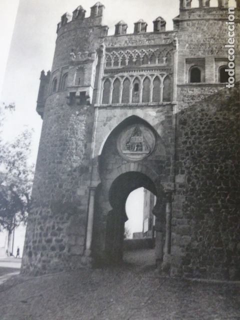 Coleccionismo: TOLEDO PUERTA DEL SOL ANTIGUA LAMINA HUECOGRABADO A&Ntilde;OS 50