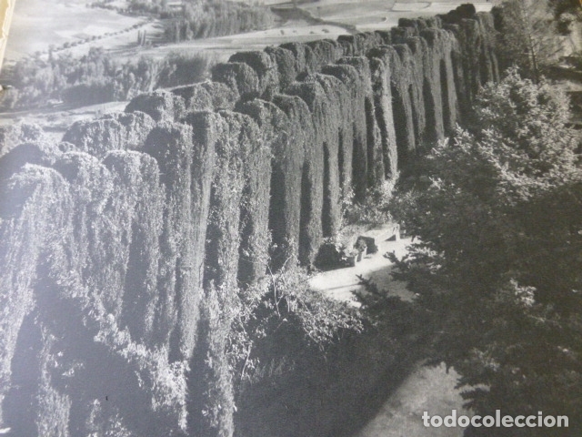 Coleccionismo: BRIHUEGA GUADALAJARA JARDINES ANTIGUA LAMINA HUECOGRABADO A&Ntilde;OS 50
