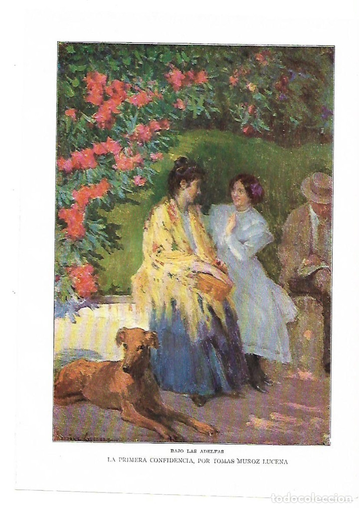 Collectionnisme: A&Ntilde;O 1913 RECORTE PRENSA PINTURA DIBUJO REPRODUCCION LA PRIMERA CONFIDENCIA TOMAS MU&Ntilde;OZ LUCENA