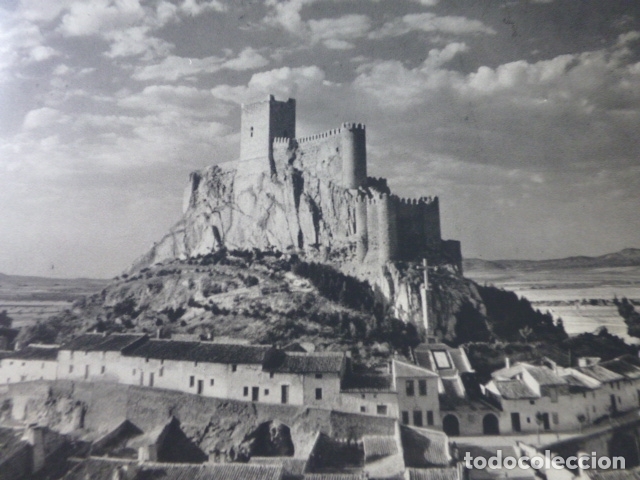 Coleccionismo: ALMANSA ALBACETE CASTILLO ANTIGUA LAMINA HUECOGRABADO A&Ntilde;OS 50