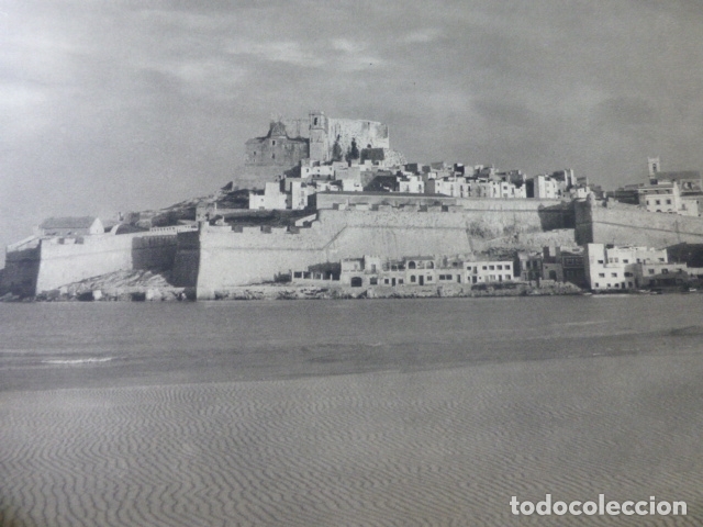 Coleccionismo: PE&Ntilde;ISCOLA CASTELLON CASTILLO ANTIGUA LAMINA HUECOGRABADO A&Ntilde;OS 50