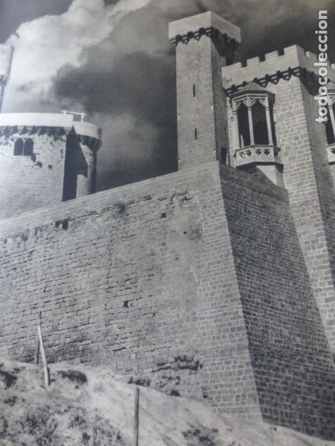 Collecting paper: OLITE NAVARRA CASTILLO ANTIGUA LAMINA HUECOGRABADO A&Ntilde;OS 50