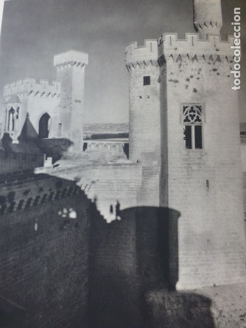 Coleccionismo: OLITE NAVARRA CASTILLO ANTIGUA LAMINA HUECOGRABADO A&Ntilde;OS 50