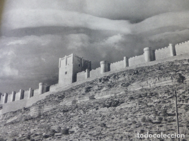 Coleccionismo: PE&Ntilde;AFIEL VALLADOLID CASTILLO ANTIGUA LAMINA HUECOGRABADO A&Ntilde;OS 50