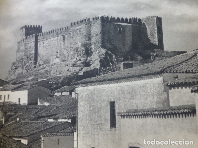 Coleccionismo: SEGURA DE LEON BADAJOZ CASTILLO ANTIGUA LAMINA HUECOGRABADO A&Ntilde;OS 50