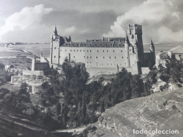 Collectionnisme: SEGOVIA EL ALCAZAR ANTIGUA LAMINA HUECOGRABADO A&Ntilde;OS 50