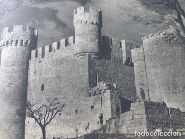 Coleccionismo: OLMILLOS DE SASAMON BURGOS CASTILLO ANTIGUA LAMINA HUECOGRABADO A&Ntilde;OS 50