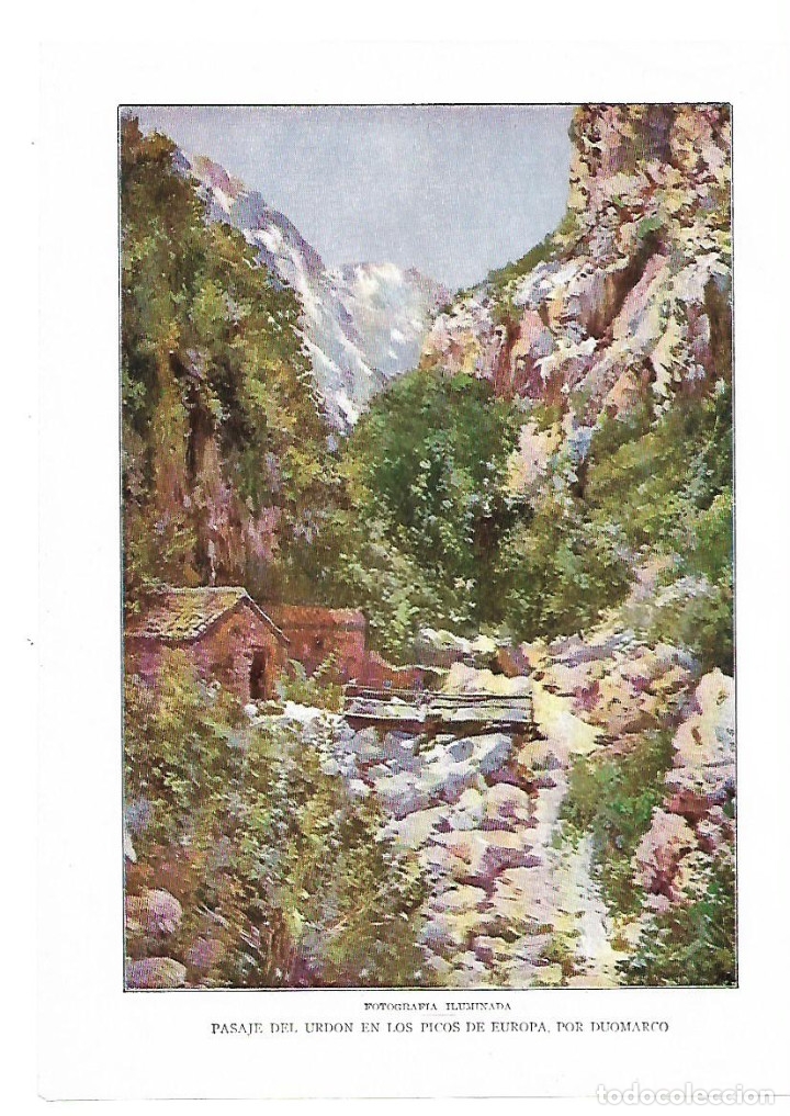 Collezionismo: A&Ntilde;O 1913 RECORTE PRENSA FOTOGRAFIA ILUMINADA PASAJE DEL URDON PICOS DE EUROPA POR DUOMARCO