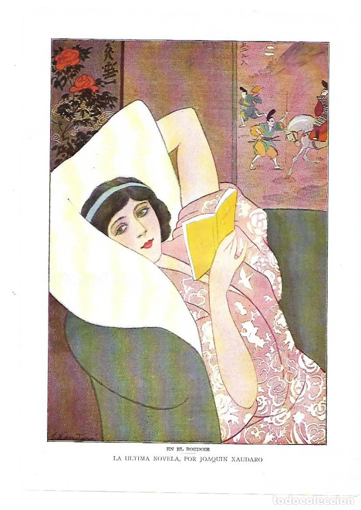 Collezionismo: A&Ntilde;O 1913 RECORTE PRENSA PINTURA DIBUJO REPRODUCCION LA ULTIMA NOVELA POR JOAQUIN XAUDARO