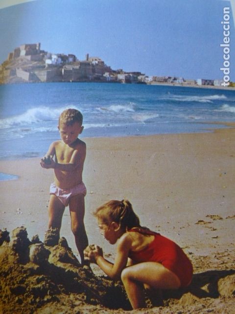 Colecionismo: PE&Ntilde;ISCOLA CASTELLON PLAYA Y VISTA ANTIGUA LAMINA A&Ntilde;OS 50
