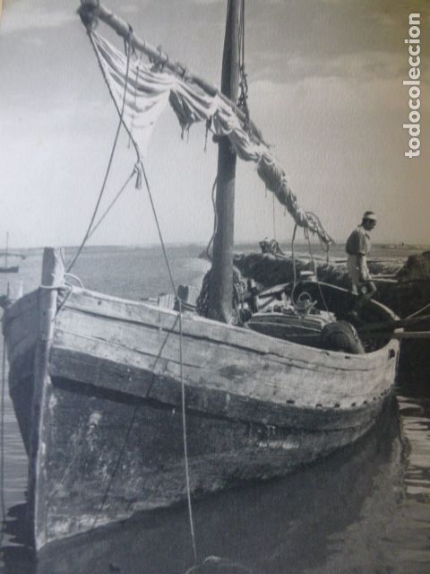 Colecionismo: HUELVA EL RIO ODIEL ANTIGUA LAMINA HUECOGRABADO A&Ntilde;OS 40