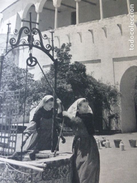 Coleccionismo: MOGUER HUELVA CONVENTO DE SANTA CLARA ANTIGUA LAMINA HUECOGRABADO A&Ntilde;OS 40