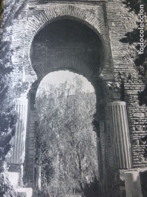 Collecting paper: MALAGA LA ALCAZABA PUERTA DE GRANADA ANTIGUA LAMINA HUECOGRABADO A&Ntilde;OS 40