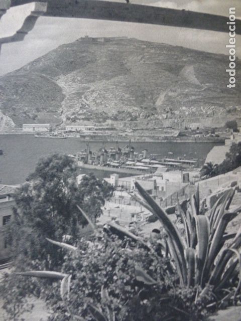 Sammelleidenschaft Papier: CARTAGENA MURCIA VISTA ANTIGUA LAMINA HUECOGRABADO A&Ntilde;OS 40
