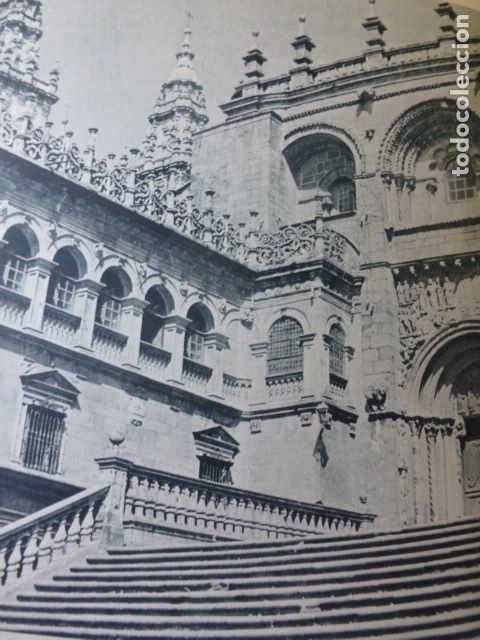 Sammelleidenschaft Papier: SANTIAGO DE COMPOSTELA PLAZA DE PLATERIAS ANTIGUA LAMINA HUECOGRABADO A&Ntilde;OS 40