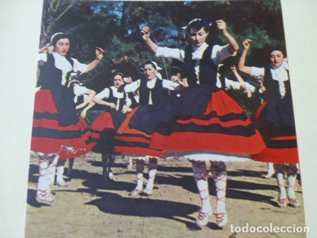 Coleccionismo: PAIS VASCO DANZAS ANTIGUA LAMINA HUECOGRABADO A&Ntilde;OS 40