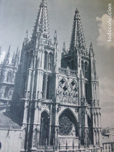 Coleccionismo: BURGOS CATEDRAL ANTIGUA LAMINA HUECOGRABADO A&Ntilde;OS 40