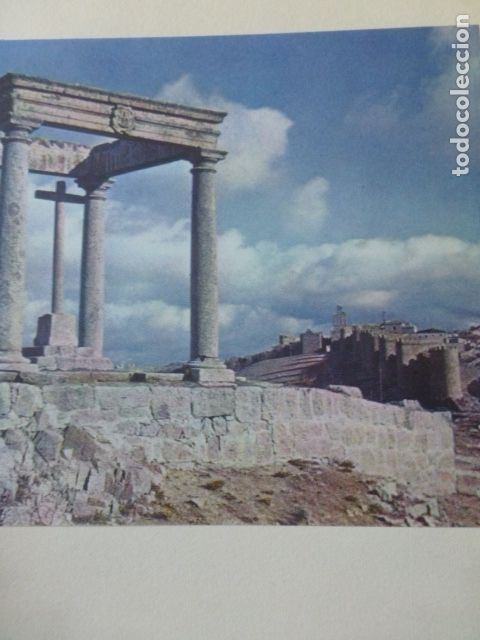 Coleccionismo: AVILA CUATRO POSTES Y VISTA ANTIGUA LAMINA HUECOGRABADO A&Ntilde;OS 40