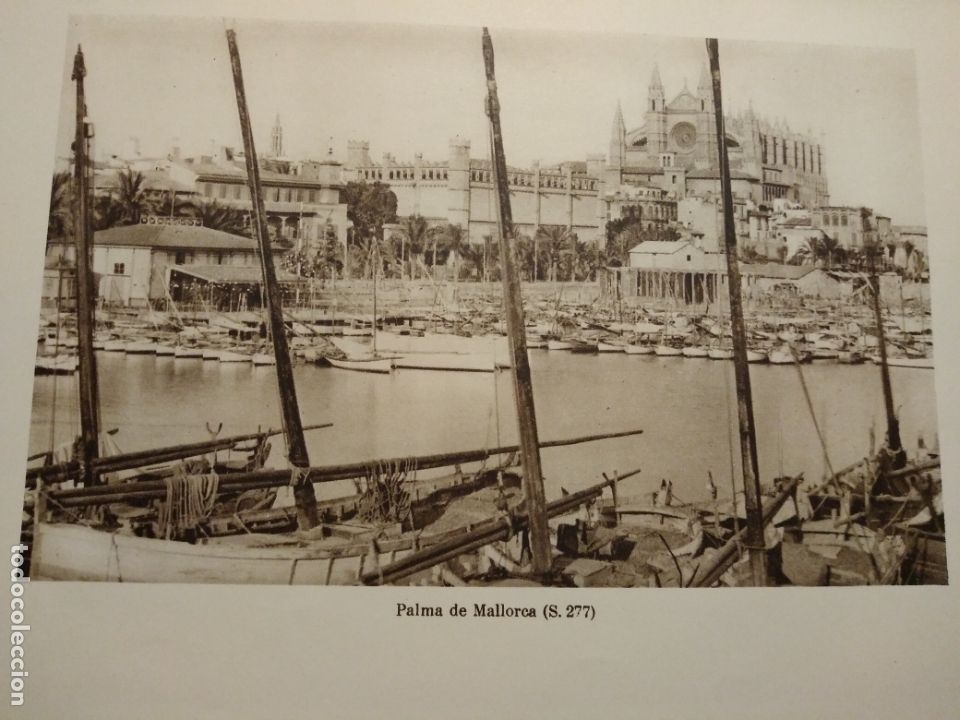 Coleccionismo: PALMA DE MALLORCA VISTA ANTIGUA LAMINA HUECOGRABADO 1929