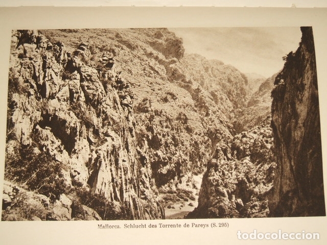 Collecting paper: TORRENTE DE PAREYS MALLORCA VISTA ANTIGUA LAMINA HUECOGRABADO 1929