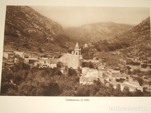 Collecting paper: VALLDEMOSA MALLORCA VISTA ANTIGUA LAMINA HUECOGRABADO 1929