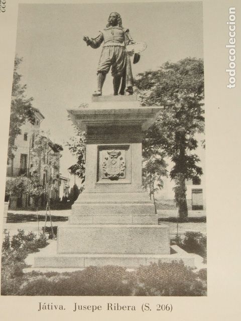 Collezionismo: JATIVA VALENCIA ESTATUA DE JOSEP RIBERA ANTIGUA LAMINA HUECOGRABADO 1929