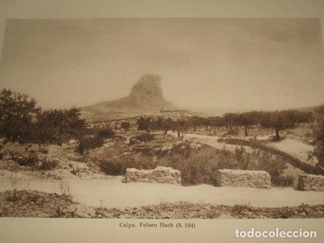 Collecting paper: CALPE ALICANTE PE&Ntilde;ON DE IFACH ANTIGUA LAMINA HUECOGRABADO 1929