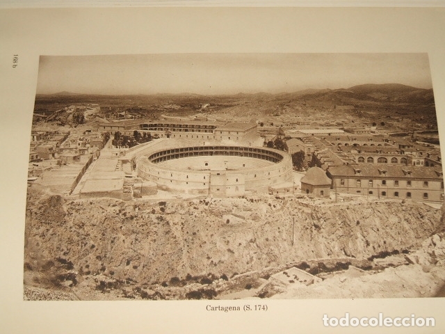 Collecting paper: CARTAGENA MURCIA PLAZA DE TOROS ANTIGUA LAMINA HUECOGRABADO 1929