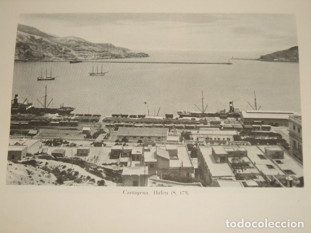 Coleccionismo: CARTAGENA MURCIA PUERTO ANTIGUA LAMINA HUECOGRABADO 1929