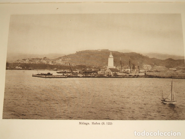 Collecting paper: MALAGA EL PUERTO ANTIGUA LAMINA HUECOGRABADO 1929