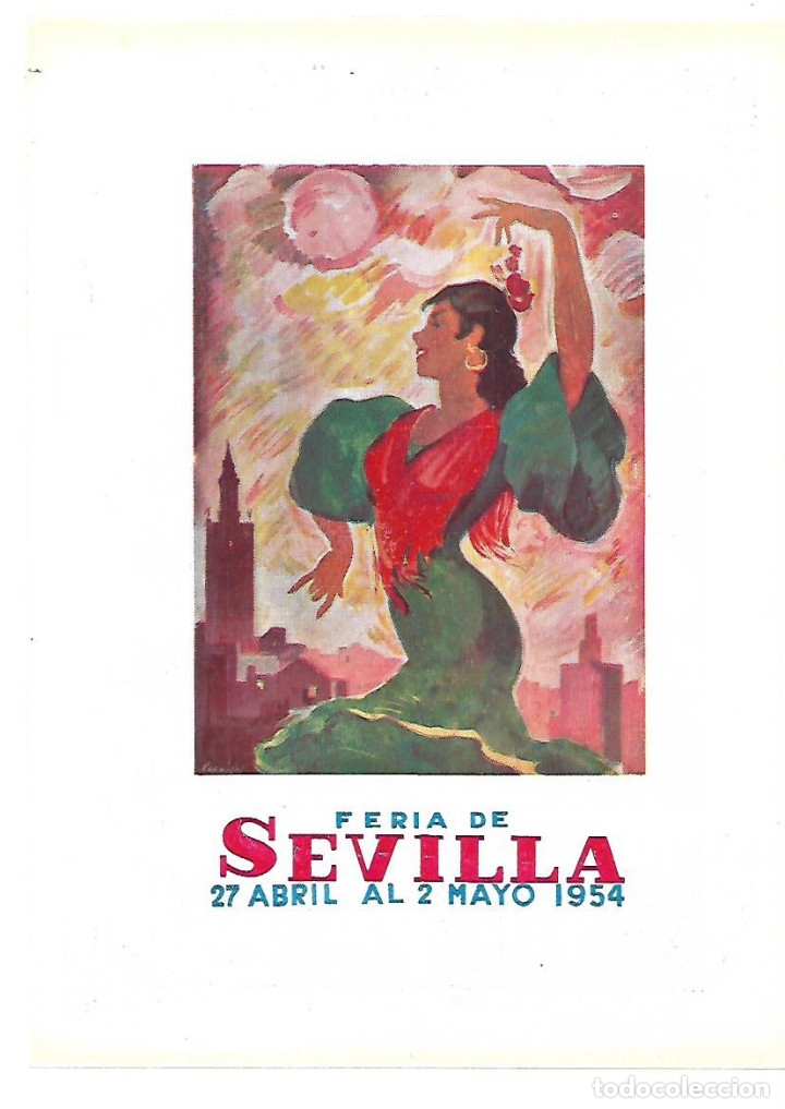 Collezionismo: A&Ntilde;O 1954 RECORTE PRENSA PUBLICIDAD FOTOGRAFIA CARTEL ANUNCIADOR FERIA DE SEVILLA 1954
