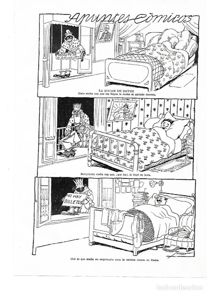 Collezionismo: A&Ntilde;O 1914 RECORTE PRENSA HUMOR DIBUJO COMIC LA NOCHE DE REYES POR TOVAR