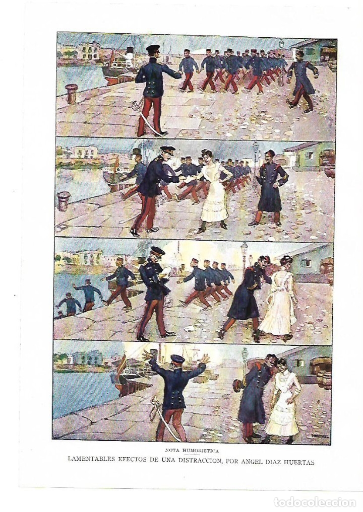 Collectionnisme: A&Ntilde;O 1914 RECORTE PRENSA HUMOR DIBUJO COMIC LAMENTABLES EFECTOS DE UNA INFRACCION DIAZ HUERTAS