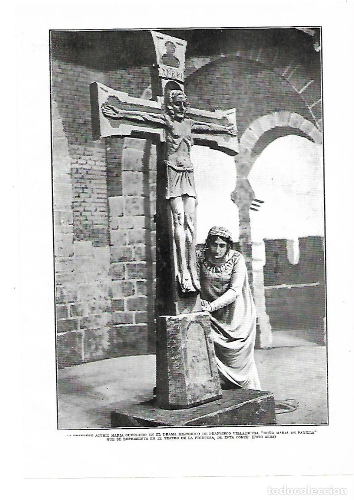 Collecting paper: A&Ntilde;O 1914 RECORTE PRENSA ARTISTA ACTRIZ MARIA GUERRERO DO&Ntilde;A MARIA DE PADILLA TEATRO LA PRINCESA